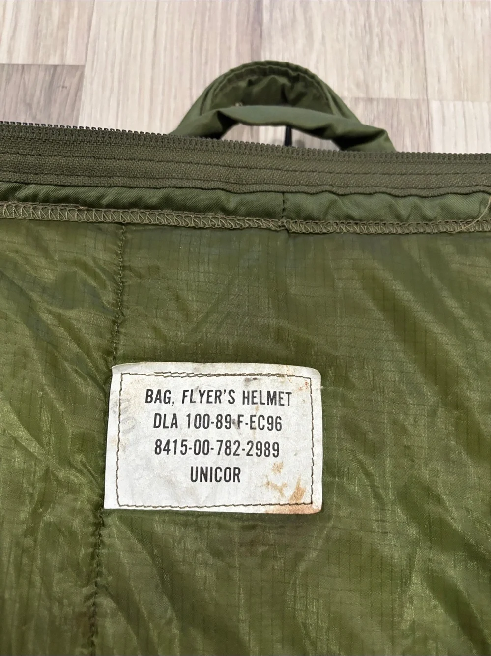 Flyers Helmet US Army Bag UNICOR Green Men's Olive Green Nylon Tote